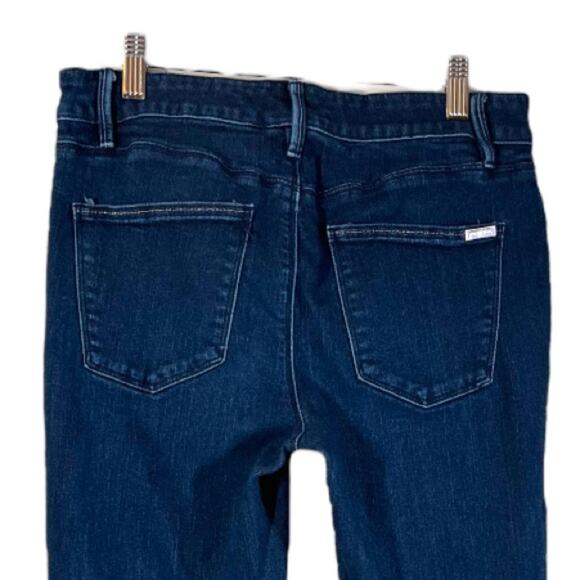 White House Black Market Slim Ankle Jeans Cuffed Mid Rise Dark Wash Size 4 - Picture 4 of 6